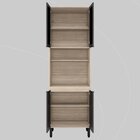 Paneleiro | 2 Portas Vidro Fumê Firenze Avena Touch/grafito